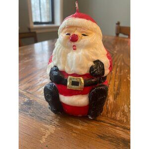 Vintage 70s Santa Claus wax candle,5" decorative Christmas Holiday figurine